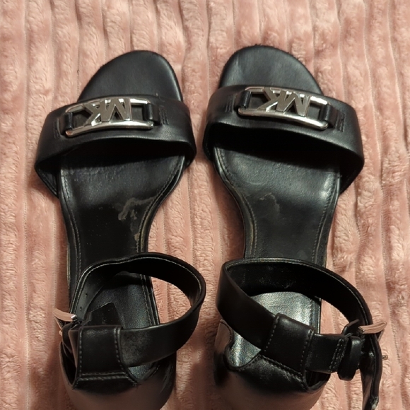 Michael Kors Black Sandals with Silver Logo - Picture 7 of 10
